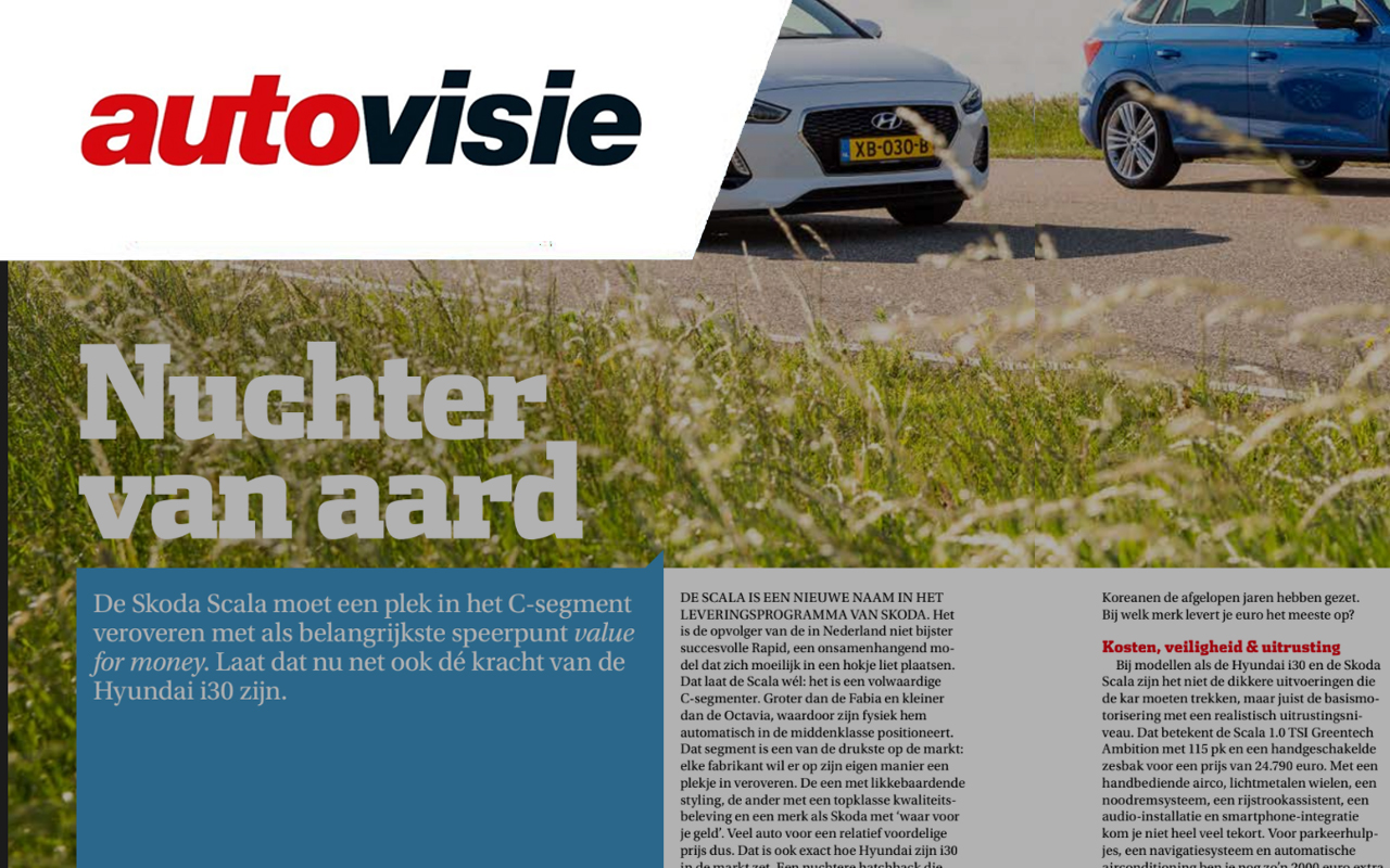 Dubbeltest SKODA SCALA Hyundai I30